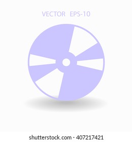 Flat  icon of DVD disc
