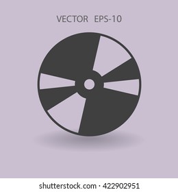 Flat  icon of DVD disc