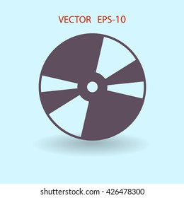 Flat  icon of DVD disc