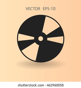 Flat  icon of DVD disc