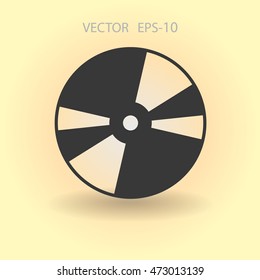 Flat  icon of DVD disc