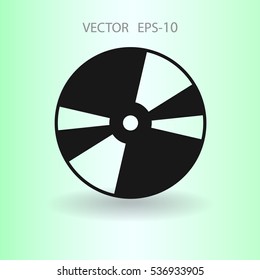 Flat  icon of DVD disc. vector illustration