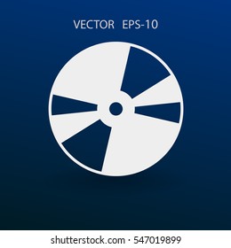 Flat  icon of DVD disc. vector illustration