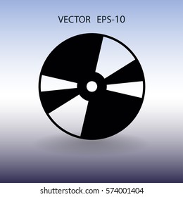 Flat  icon of DVD disc. vector illustration