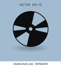 Flat  icon of DVD disc. vector illustration