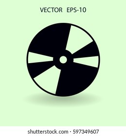 Flat  icon of DVD disc. vector illustration