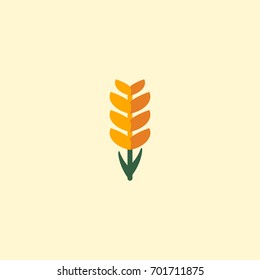 Flat Icon Ear Of Wheat Element. Vector Illustration Of Flat Icon Grain Isolated On Clean Background. Can Be Used As Grain, Ear And Wheat Symbols.