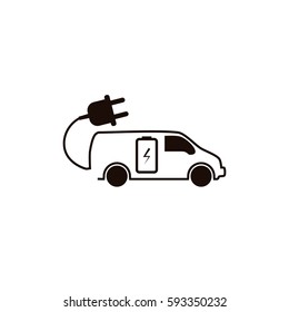 Flat icon of an eco car