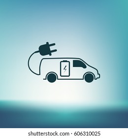 Flat icon of an eco car