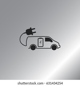 Flat icon of an eco car