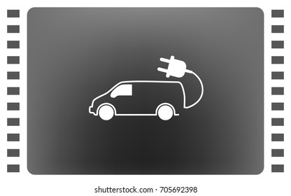Flat icon of an eco car