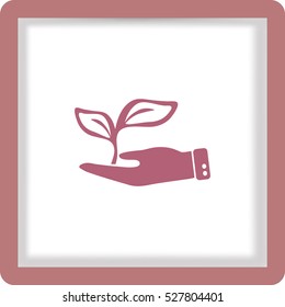 Flat icon. Ecology of plants. On the palm.