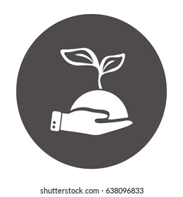 Flat icon. Ecology of plants. On the palm.