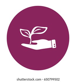 Icono plano. Ecología de las plantas. En la palma.