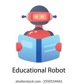 A flat icon of educational robot 