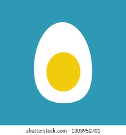 Flat icon egg isolated on blue background. Vector illustration.
