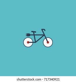 Flat Icon Electric Bike Element. Vector Illustration Of Flat Icon Bicycle Isolated On Clean Background. Can Be Used As Electric, Bicycle And Bike Symbols.