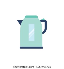 Flat icon electric kettle isolated on white background. Vector illustration.