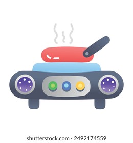 A flat icon of an electric stove 