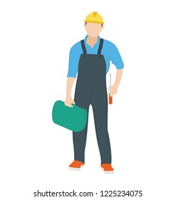 
Flat icon of an electrician, electrical services concept 
