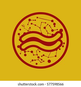 flat icon element zodiac Aquarius