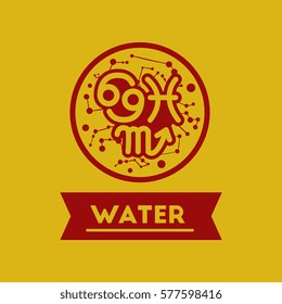 flat icon element zodiacal Water
