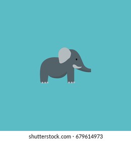 Flat Icon Elephant Element. Vector Illustration Of Flat Icon Trunked Animal Isolated On Clean Background. Can Be Used As Bishop, Elephant And Trunk Symbols.