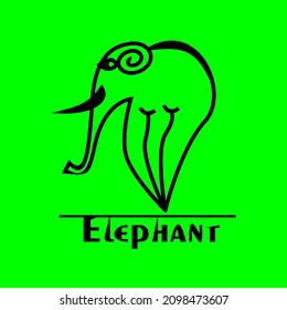 Flat icon, elephant symbol, vector image