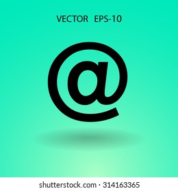 Flat icon of email
