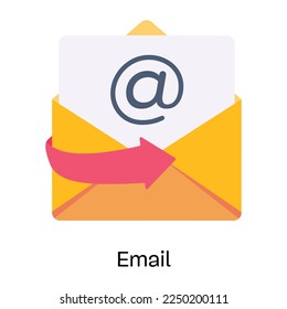 Un icono plano del correo electrónico está listo para uso premium 