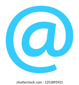 Flat icon email sign e-mail button at pictogram. Quick and easy recolorable shape isolated from background. Vector illustration a graphic element for web internet design