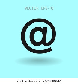 Icono plano del correo electrónico. ilustración vectorial