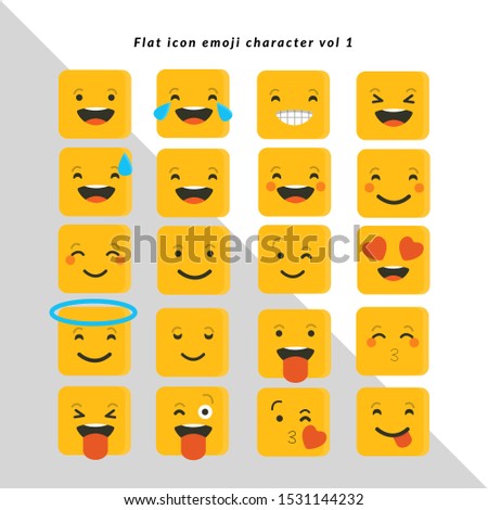 Flat icon emoji character vol 1