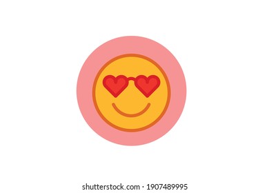 diseño de amor emoticono plano
