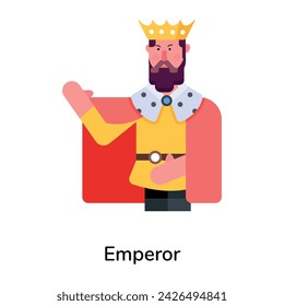 Here’s a flat icon of an emperor 