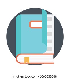 
Flat icon of encyclopedia, book with ribbon
