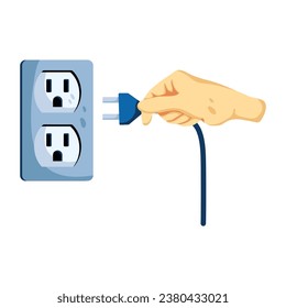 Aquí hay un icono plano de salida de energía 