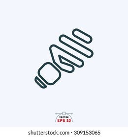 Flat icon of energy saver bulb.