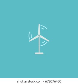 Flat Icon Energy Windmill Element. Vector Illustration Of Flat Icon Electric Mill Isolated On Clean Background. Can Be Used As Wind, Mill And Power Symbols.