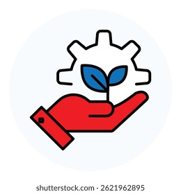 Icono plano para el concepto de conciencia ambiental o diseño de íconos de Vector