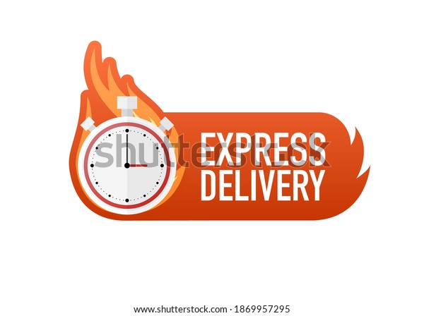 Flat icon\
with express fast delivery for banner design. Courier service. Food\
delivery service. Vector\
illustration.