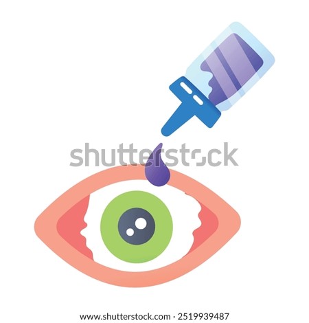 A flat icon of eye drops medicine 