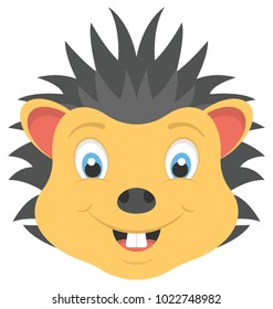 Flat icon of the face of a baby hedgehog 