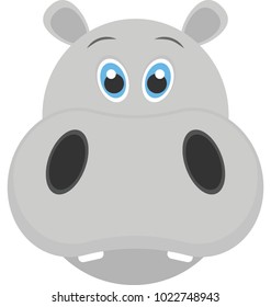 Flat icon of the face of a baby hippo 