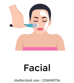 Flat icon of face bleach 