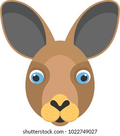 Flat icon of the face of a brown bunny 