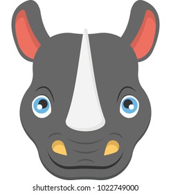 Flat icon of the face of a fierce Rhino 
