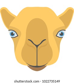 Flat icon of the face of a llama 