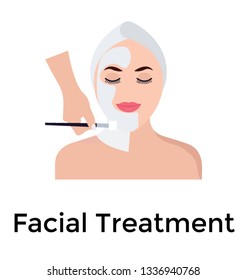 Flat icon of facial vector 