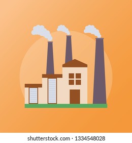 Flat icon of factory 